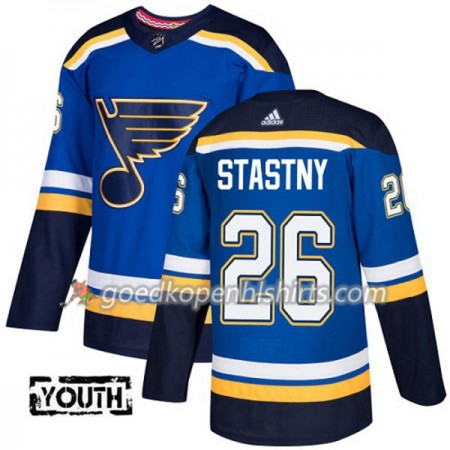 St. Louis Blues Paul Stastny 26 Adidas 2017-2018 Blauw Authentic Shirt - Kinderen